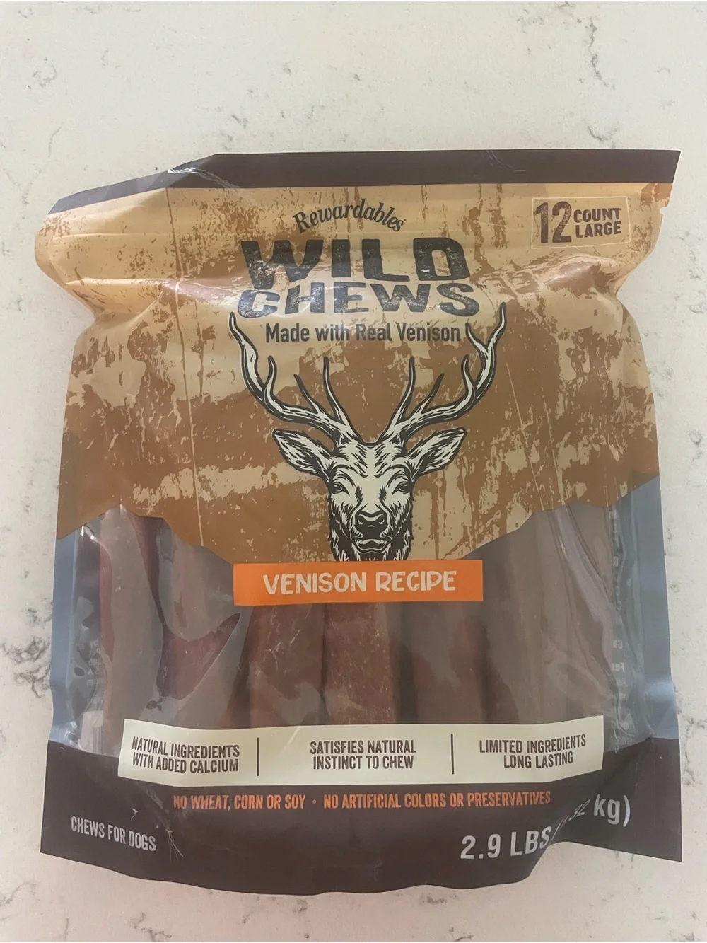 Wild Chews Venison Recipe Dog Chews - Brown